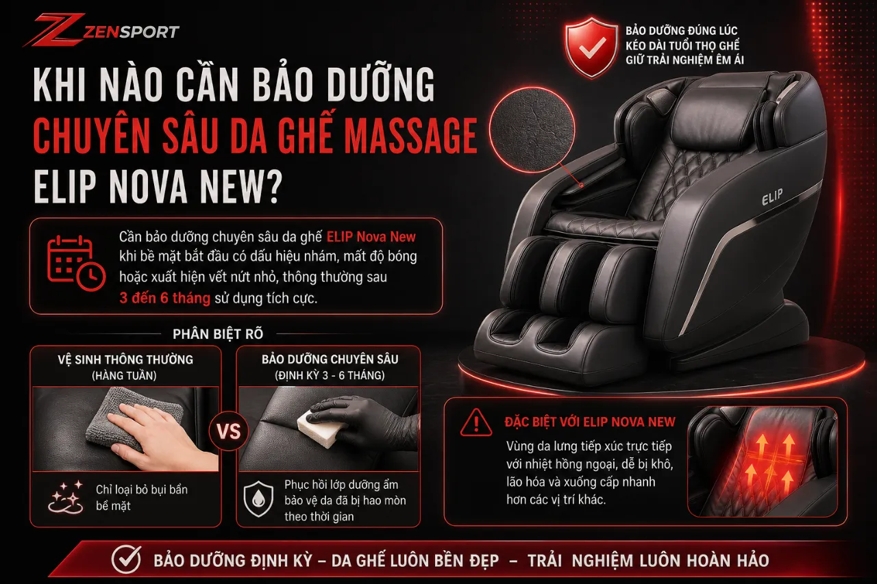 Khi Nào Cần Bảo Dưỡng Chuyên Sâu Da Ghế Massage ELIP Nova New?