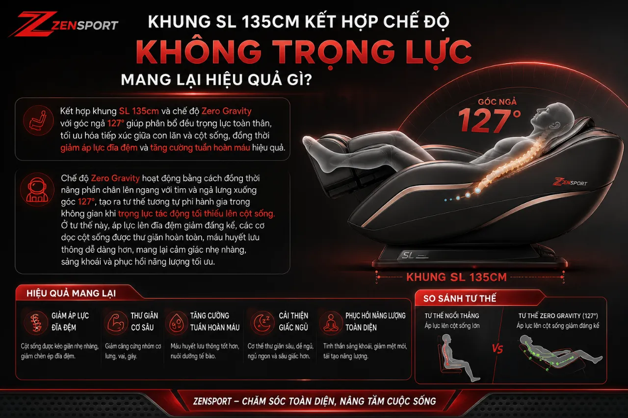Khung SL 135cm Kết Hợp Chế Độ Không Trọng Lực Mang Lại Hiệu Quả Gì?