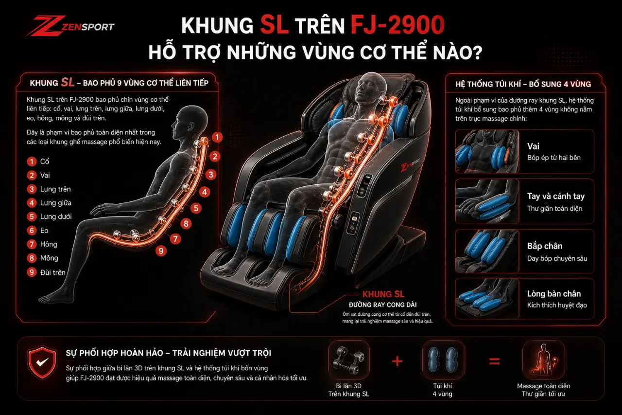 Khung SL Trên FJ-2900 Hỗ Trợ Những Vùng Cơ Thể Nào?