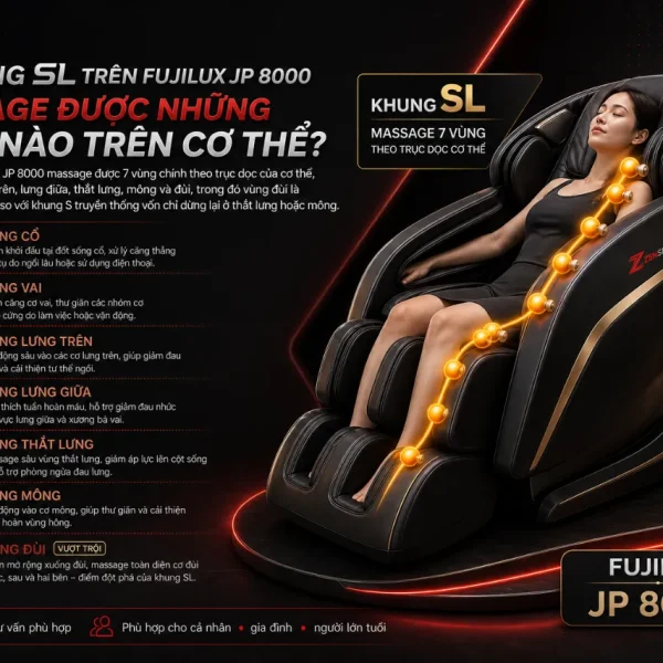 Ghế Massage FUJILUX JP 8000: Scanning Body, Khung SL