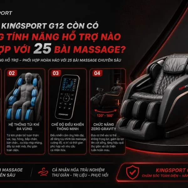 Ghế Massage KingSport G12: Kingtech Touch Pro, 25 Bài Massage Chuyên Sâu