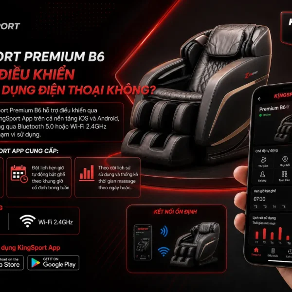 Ghế Massage KingSport Premium B6: AI Thông Minh, Điều Khiển Tiếng Việt