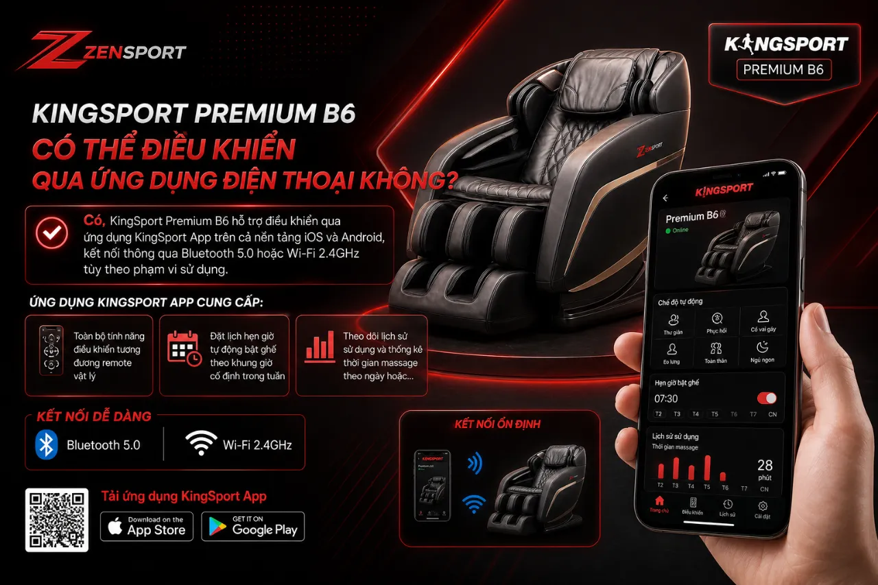 KingSport Premium B6 Có Thể Điều Khiển Qua Ứng Dụng Điện Thoại Không?