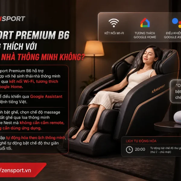 Ghế Massage KingSport Premium B6: AI Thông Minh, Điều Khiển Tiếng Việt