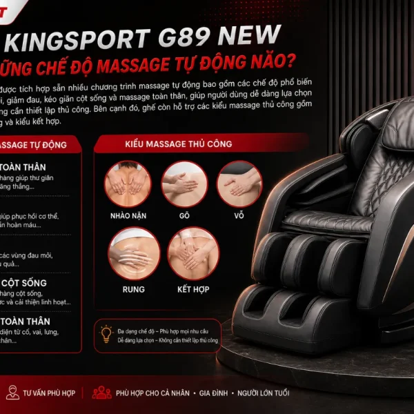 Ghế Massage Kingsport G89 New: Fast Healing, Ion Âm