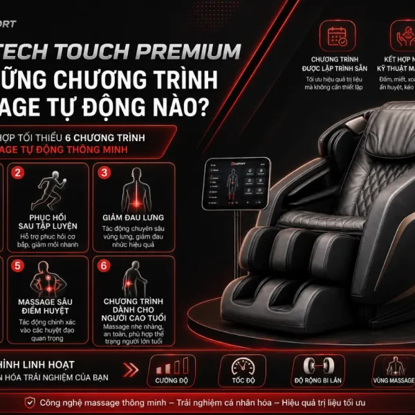 Ghế Massage KingSport Classic G93: Kingtech Touch Premium, Legtech 4-in-1