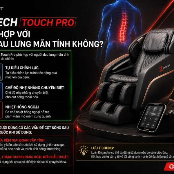 Ghế Massage Kingsport G60: Kingtech Touch Pro, Legtech 2-in-1