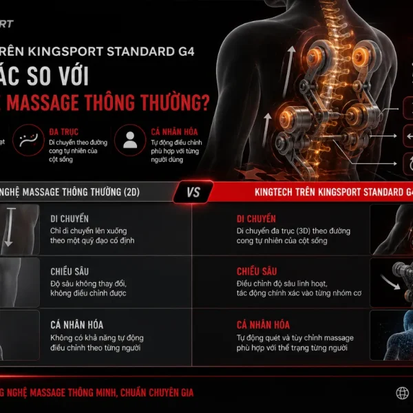 Ghế Massage KingSport Standard G4: Công Nghệ Kingtech, Warmtech