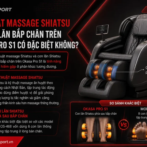 Ghế Massage Okasa Pro S1: Điều Khiển Giọng Nói, 9 Bài Tự Động