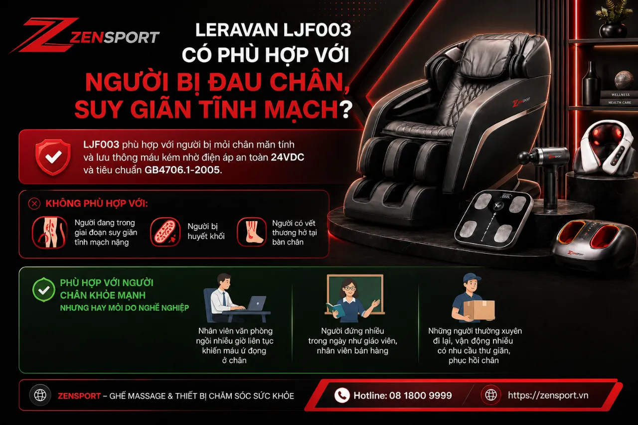 Leravan LJF003 có phù hợp với người bị đau chân, suy giãn tĩnh mạch không?