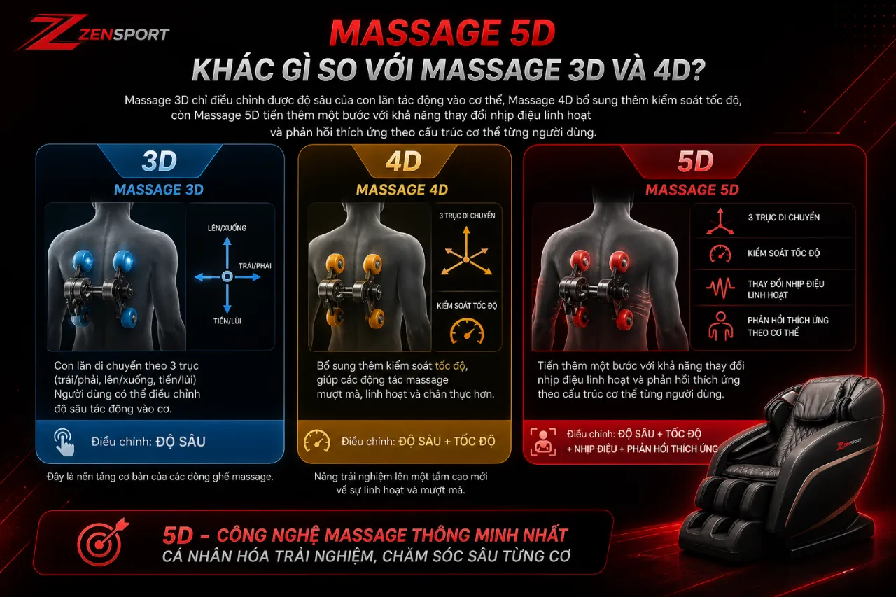 Massage 5D khác gì so với Massage 3D và 4D?
