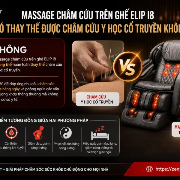 Ghế Massage ELIP I8: Massage Châm Cứu, Túi Khí Toàn Thân
