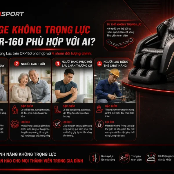 Ghế massage Oreni OR-160: Massage Không trọng lực, nhiệt hồng ngoại