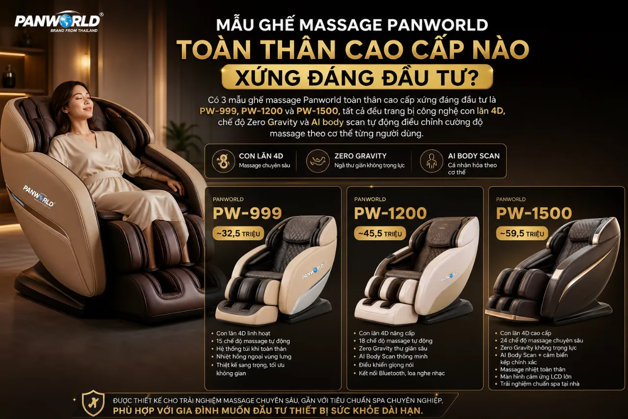 Mẫu Ghế Massage Panworld Toàn Thân Cao Cấp Nào Xứng Đáng Đầu Tư?