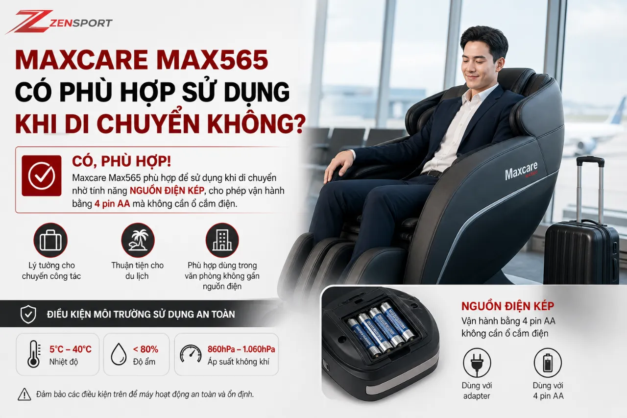 Maxcare Max565 có phù hợp sử dụng khi di chuyển không?