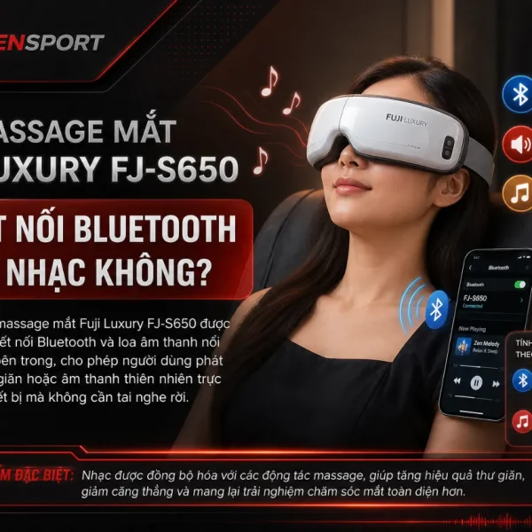 Máy massage mắt Fuji Luxury FJ-S650: sưởi ấm 42-45°C, rung đa tần