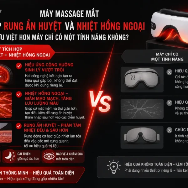 Máy massage mắt Buheung LUX-520: rung ấn huyệt, nhiệt hồng ngoại