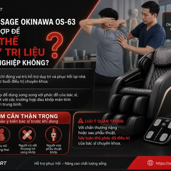 Máy massage đầu gối Okinawa OS-63: Công nghệ X-warm, 4 đầu rung