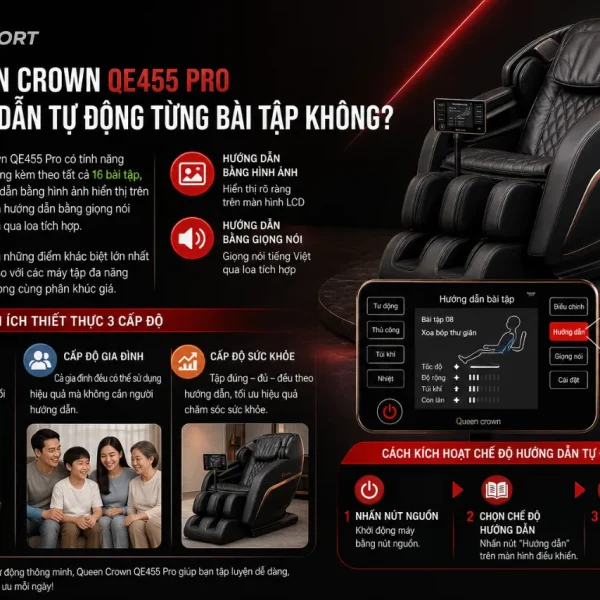 Queen Crown QE455 Pro: 16 Bài Tập, Giọng Nói Tiếng Việt