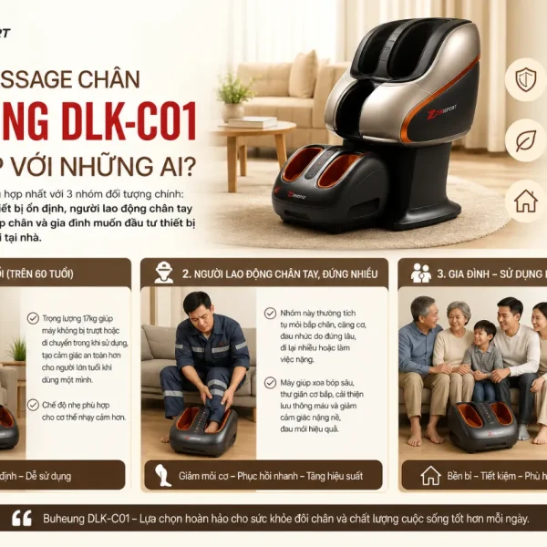 Máy massage chân Buheung DLK-C01: 3 chế độ, rung xoa bóp bắp chân
