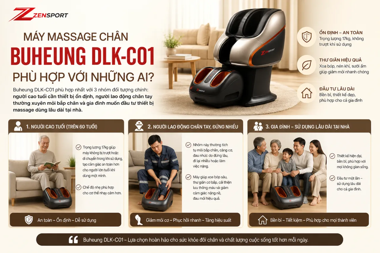 Máy massage chân Buheung DLK-C01 phù hợp với những ai?