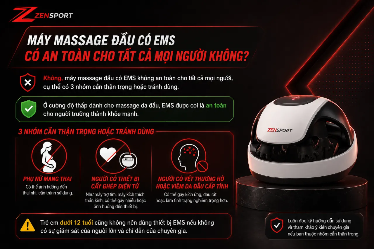 Máy massage đầu có EMS có an toàn cho tất cả mọi người không?