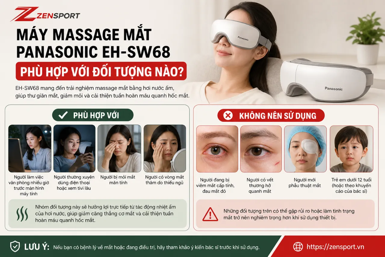Máy massage mắt Panasonic EH-SW68 phù hợp với đối tượng nào?