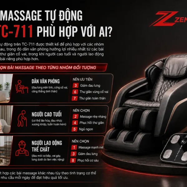 Ghế Massage Tokuyo TC-711 10 Bài Massage, Công Nghệ 4D