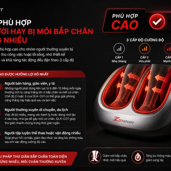 Máy massage chân Buheung DLK-C01: 3 chế độ, rung xoa bóp bắp chân