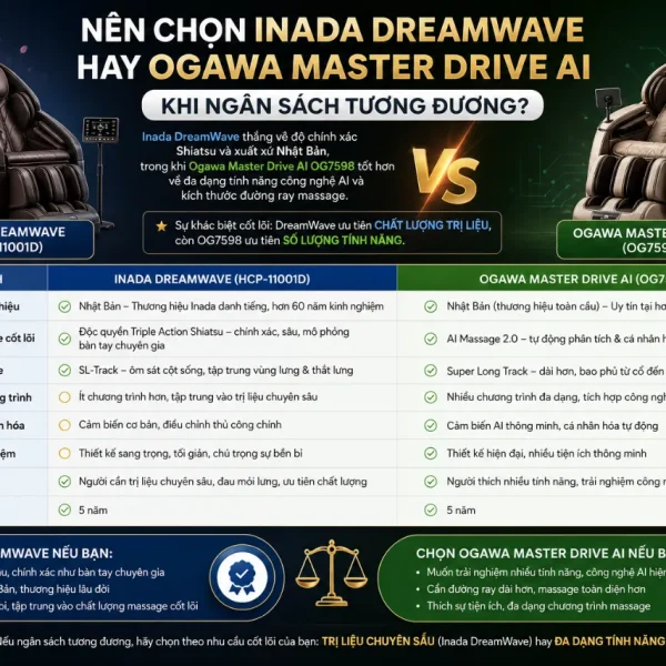 Ghế Massage Family Inada DreamWave: Body Scan Shiatsu, 16 Bài Massage