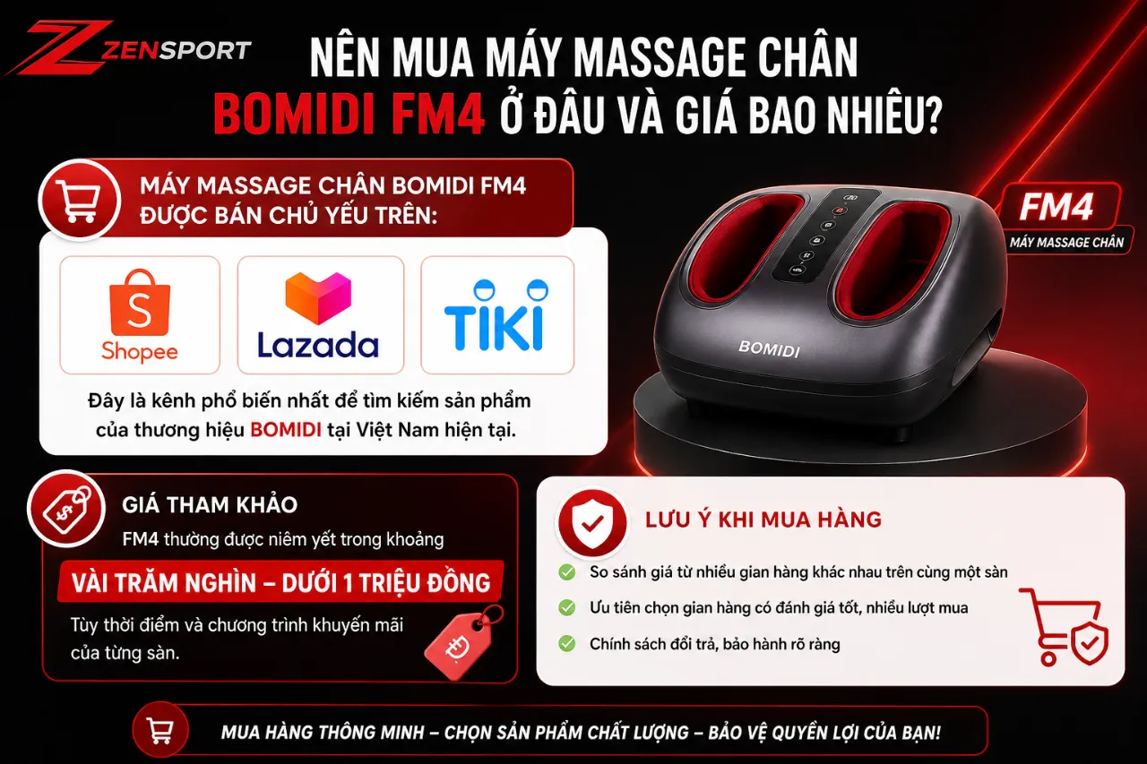 Nên Mua Máy Massage Chân Bomidi FM4 Ở Đâu Và Giá Bao Nhiêu?