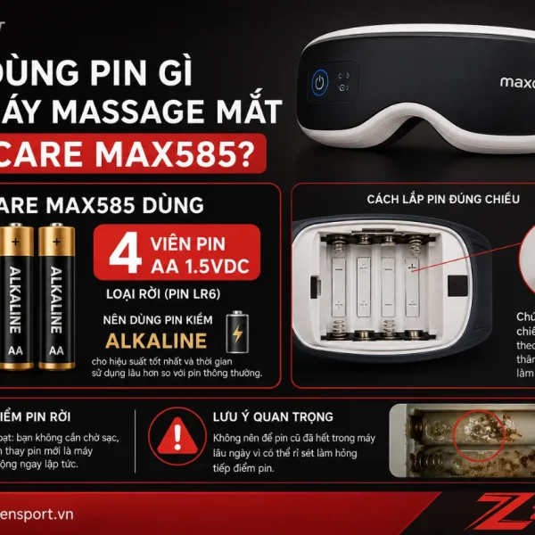 Máy massage mắt Maxcare Max585: 3 chương trình massage, giảm mỏi mắt