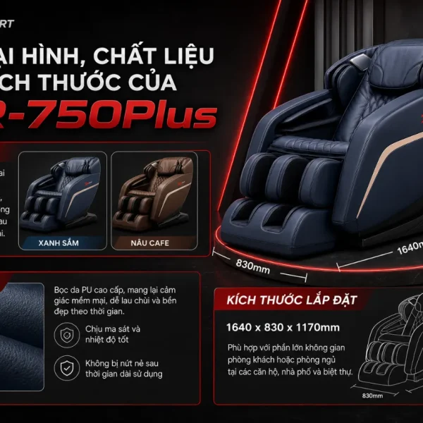 Ghế massage Oreni OR-750Plus: Con lăn 10D, AI cảm biến