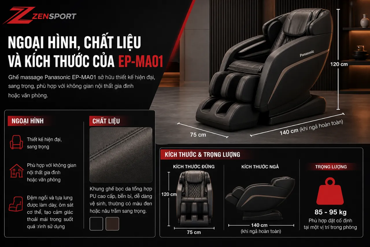 Ngoại Hình, Chất Liệu Và Kích Thước Của EP-MA01
