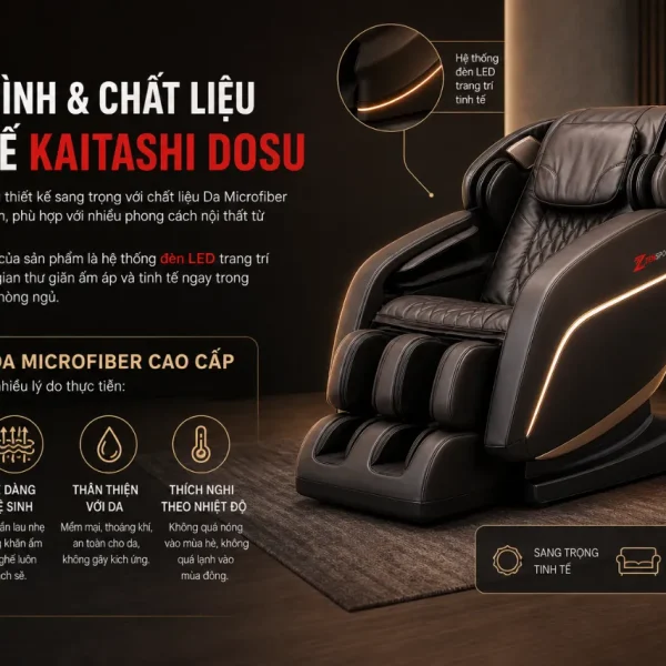 Ghế massage Kaitashi Dosu: 12 bài tự động, Heatcare 2in1