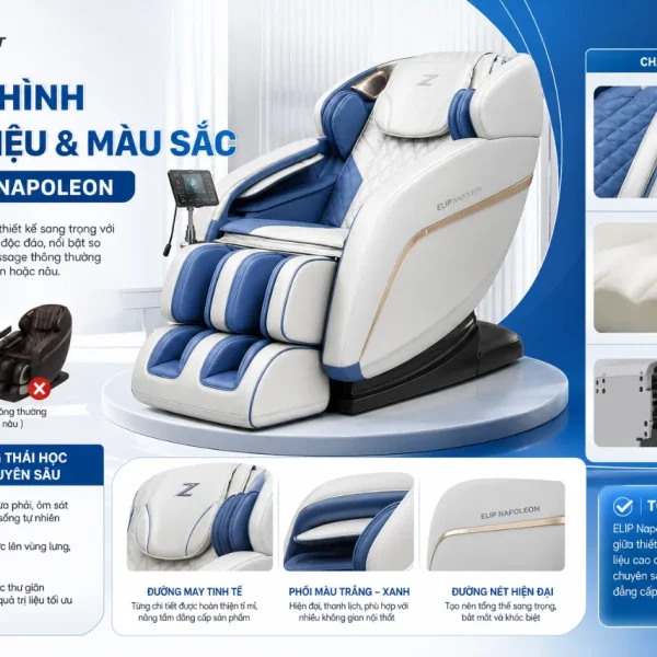 Ghế Massage ELIP Napoleon: Massage 5D, Body Scan