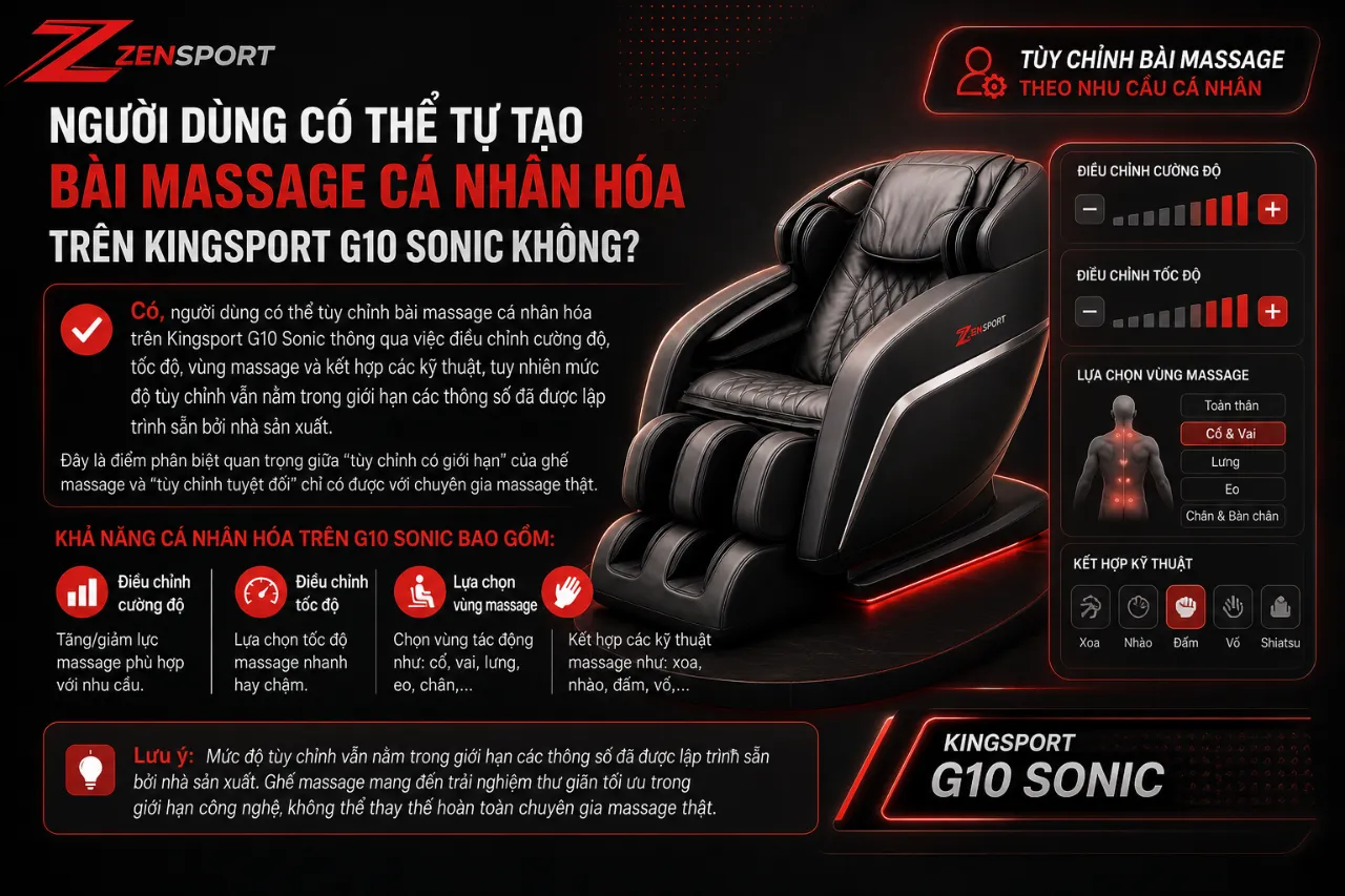 Người Dùng Có Thể Tự Tạo Bài Massage Cá Nhân Hóa Trên Kingsport G10 Sonic Không?