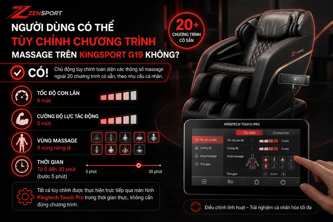 Người Dùng Có Thể Tùy Chỉnh Chương Trình Massage Trên Kingsport G19 Không?