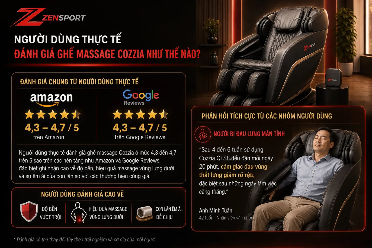 Người Dùng Thực Tế Đánh Giá Ghế Massage Cozzia Như Thế Nào?