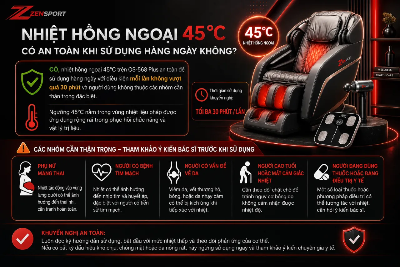 Nhiệt Hồng Ngoại 45°C Có An Toàn Khi Sử Dụng Hàng Ngày Không?
