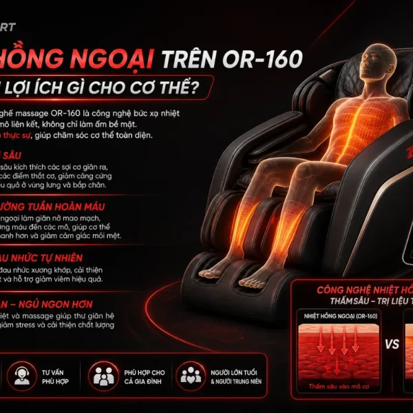Ghế massage Oreni OR-160: Massage Không trọng lực, nhiệt hồng ngoại