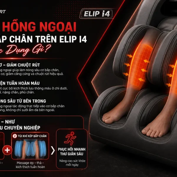 Ghế Massage ELIP I4 Với Túi Khí Kép, Nhiệt Hồng Ngoại