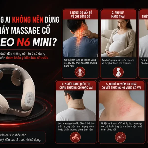 Máy massage cổ vai gáy Breo N6 Mini: Nhiệt hồng ngoại, nhỏ gọn