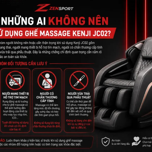 Ghế Massage Kenji JC02: 32 Túi Khí, Zero Gravity 170 Độ