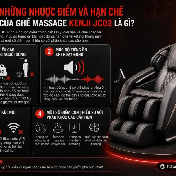 Ghế Massage Kenji JC02: 32 Túi Khí, Zero Gravity 170 Độ