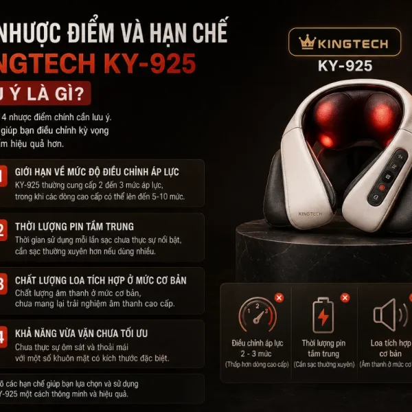 Máy massage mắt KingTech KY-925: túi khí kèm nhiệt, Bluetooth