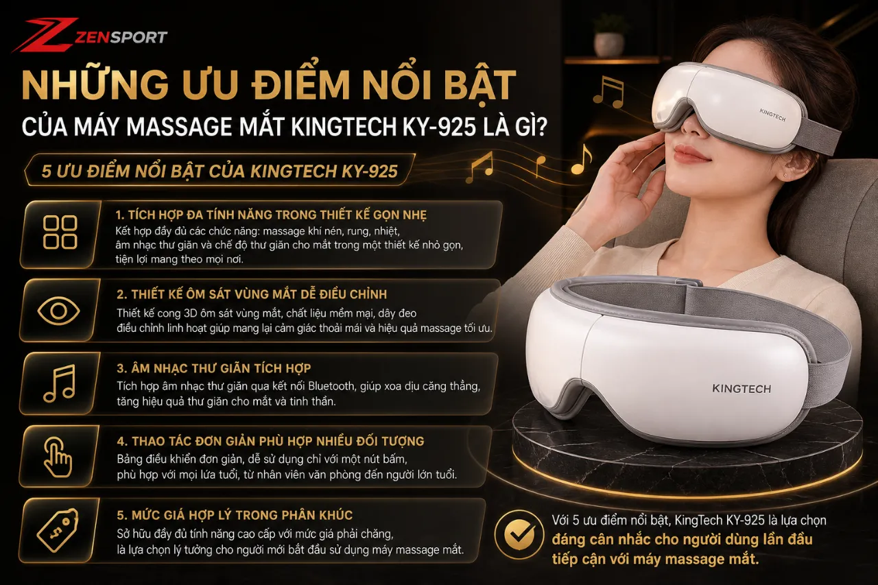 Những Ưu Điểm Nổi Bật Của Máy Massage Mắt KingTech KY-925 Là Gì?