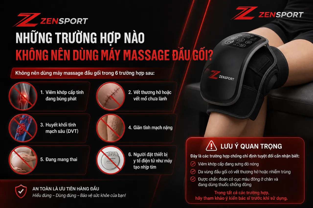 Những trường hợp nào không nên dùng máy massage đầu gối?