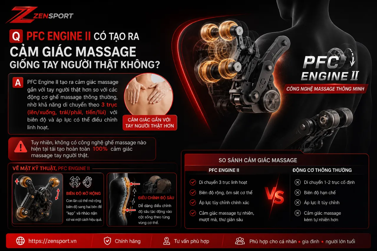 PFC Engine II Có Tạo Ra Cảm Giác Massage Giống Tay Người Thật Không?