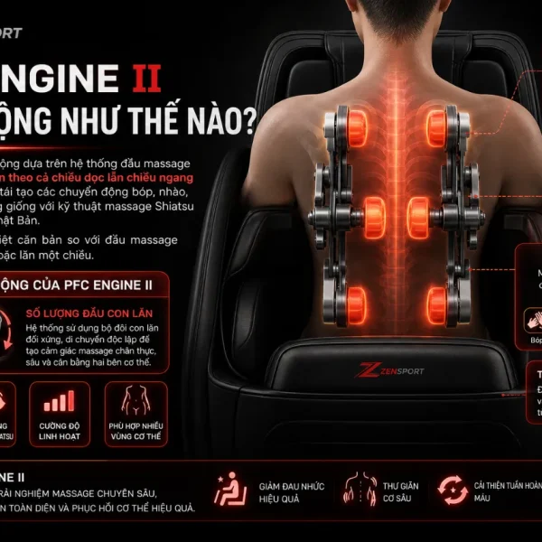 Ghế Massage Panasonic EP-MA121: PFC Engine II, Massage Nhiệt
